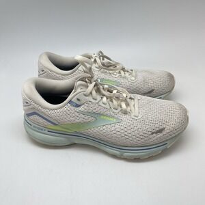 Brooks Sneakers Womens 9 B Ghost 15 1203801B130 White Running Athletic Gym Shoes